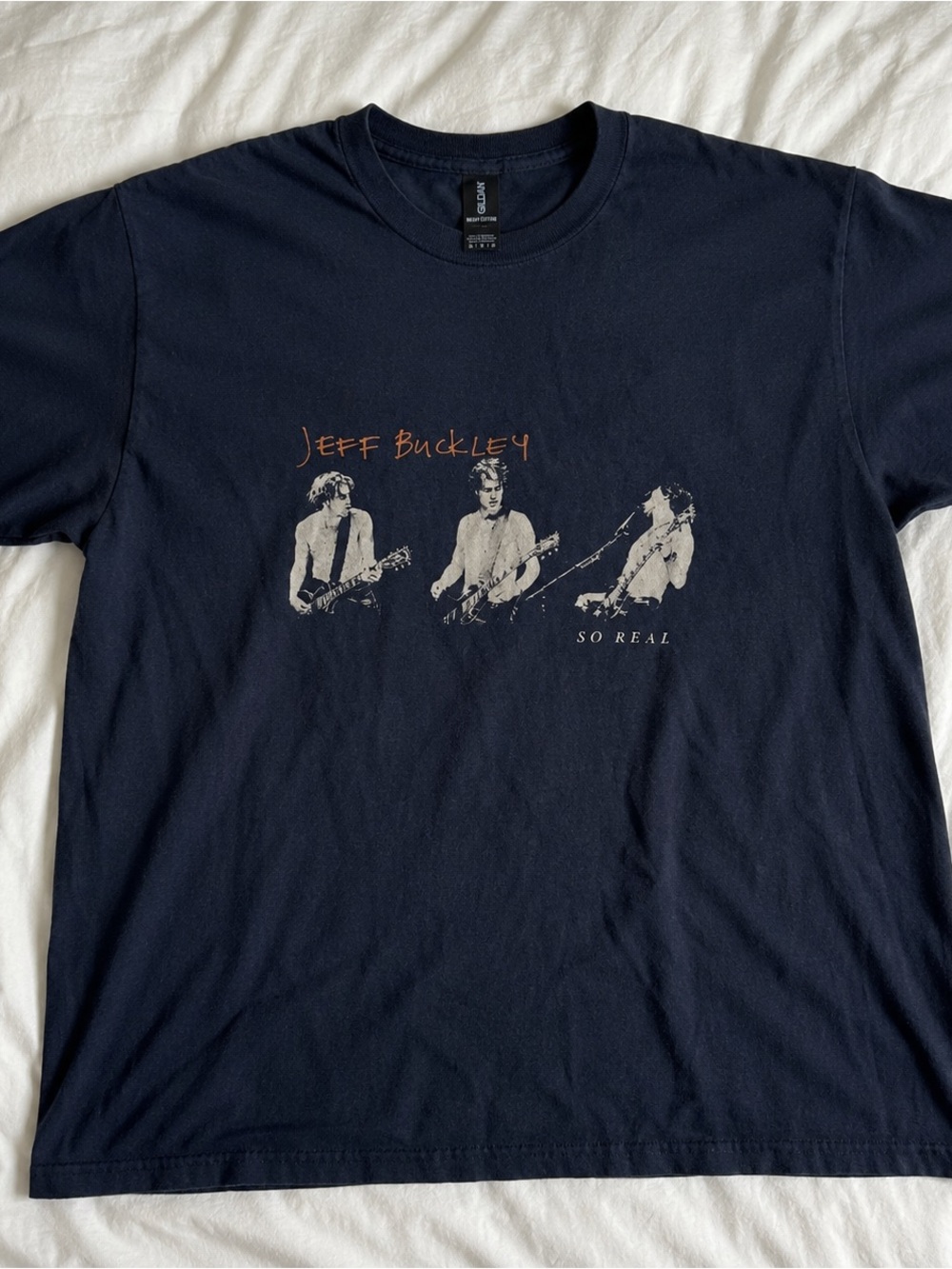 Gildan Navy Short Sleeve Band Graphic Tee